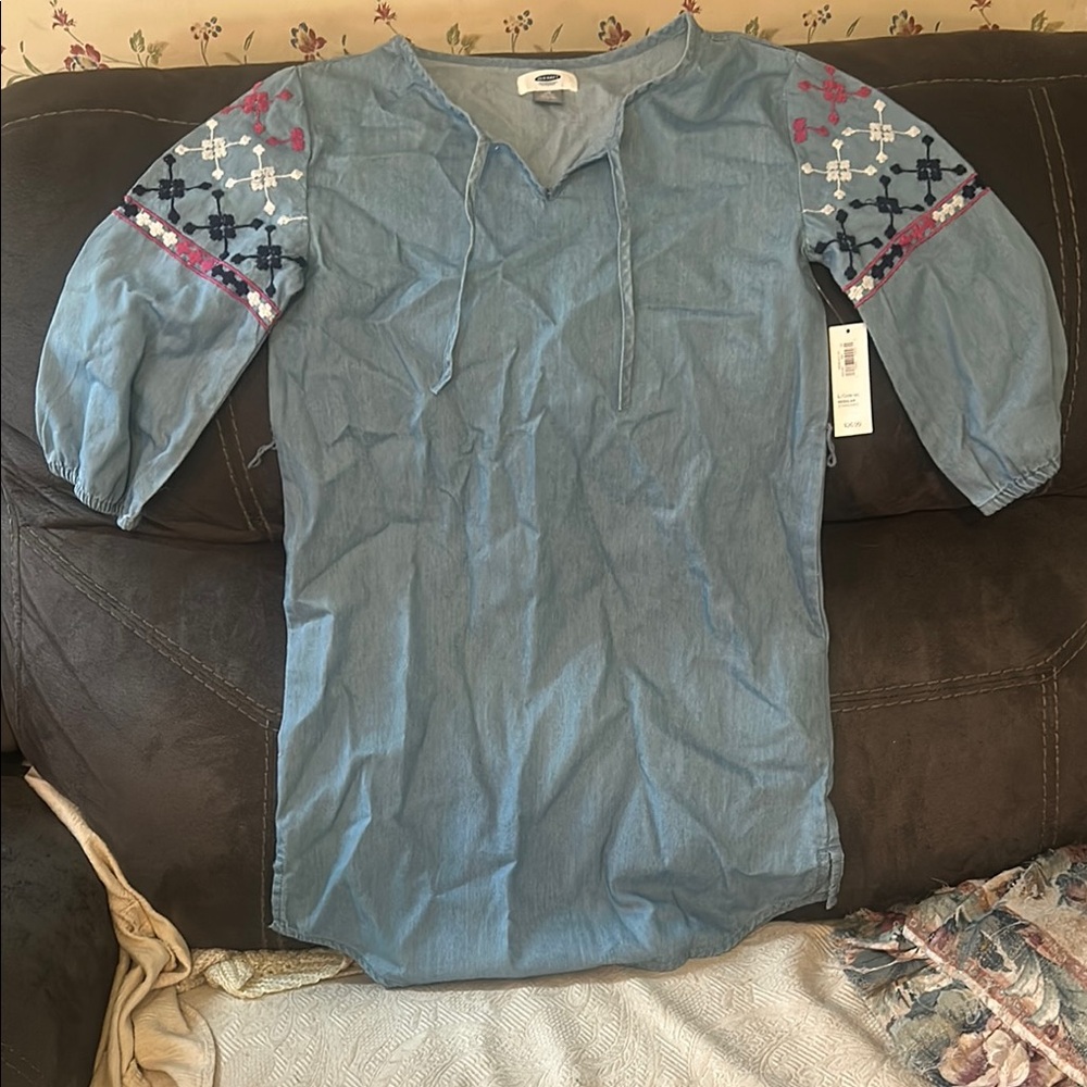 Old Navy Kids Dress - Blue with Pink and Purple Accents